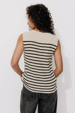 Promod Gilet sans manches Femme - Rayé Noir RayéNoir Best