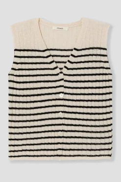 Promod Gilet sans manches Femme - Rayé Noir RayéNoir Best
