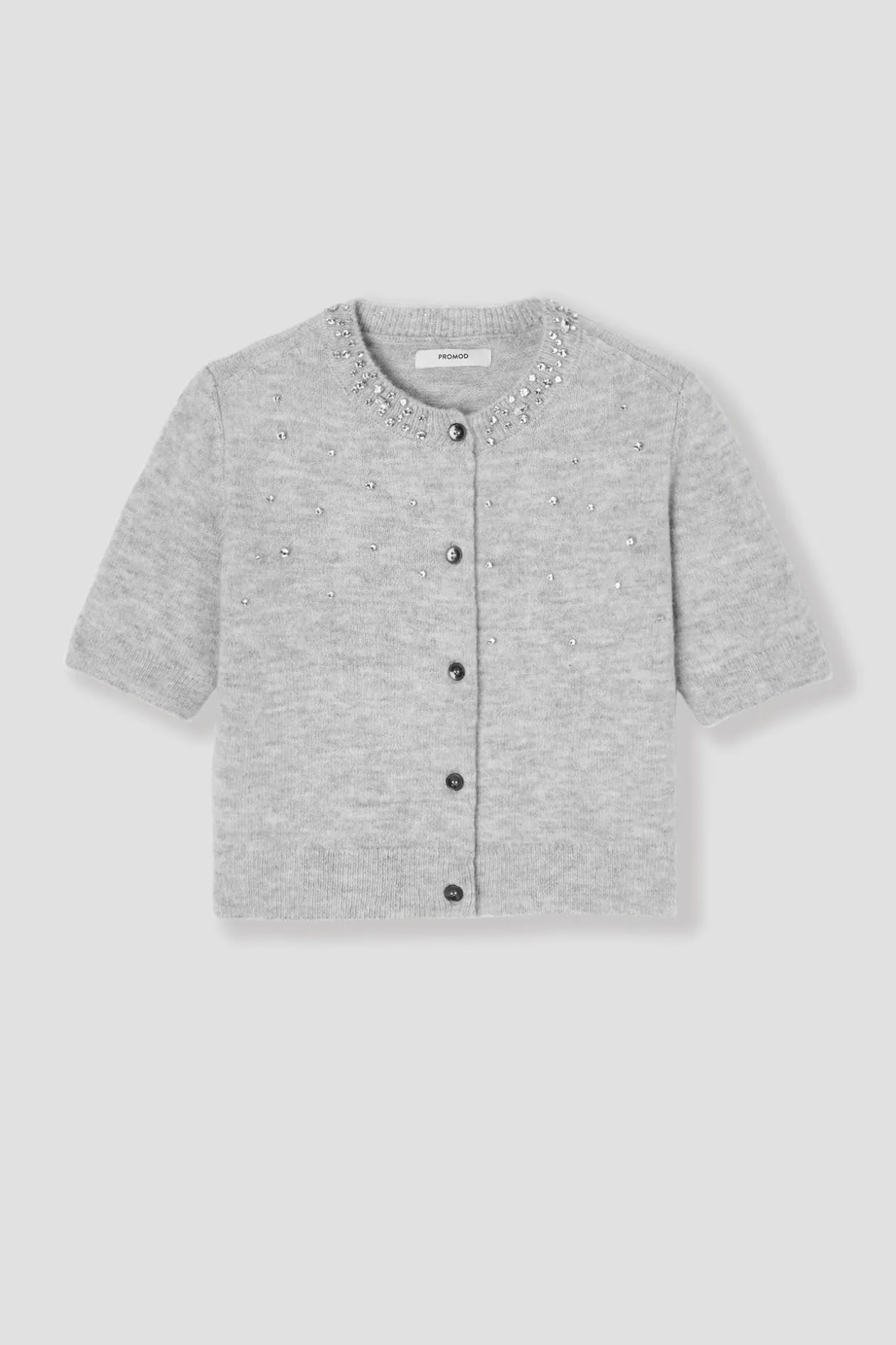 Promod Gilet strassé manches courtes - Gris clair Grisclair New