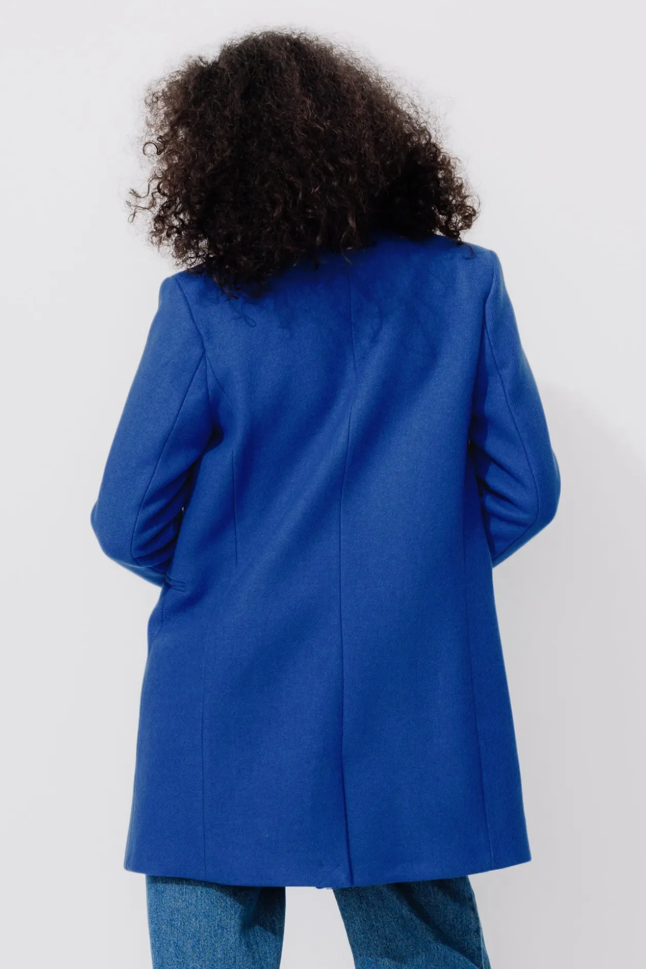 Promod GISELE court manteau en laine - Bleu Fashion
