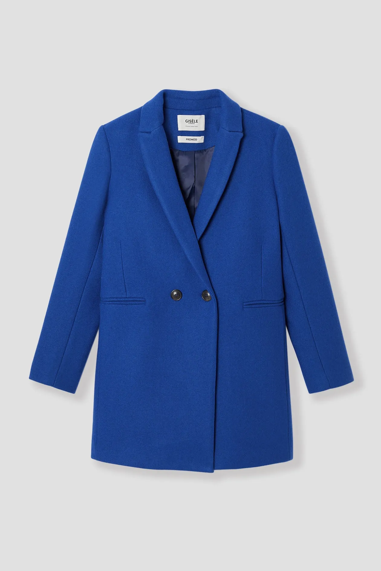 Promod GISELE court manteau en laine - Bleu Fashion