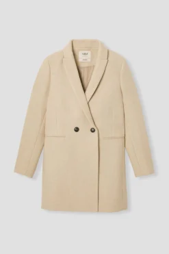 Promod GISELE court manteau en laine - Ecru Outlet
