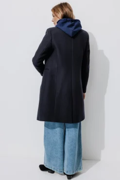 Promod GISELE long manteau en laine - Marine Cheap