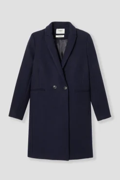 Promod GISELE long manteau en laine - Marine Cheap