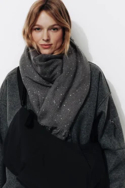 Promod Grande écharpe irisée - Gris foncé Grisfoncé Sale