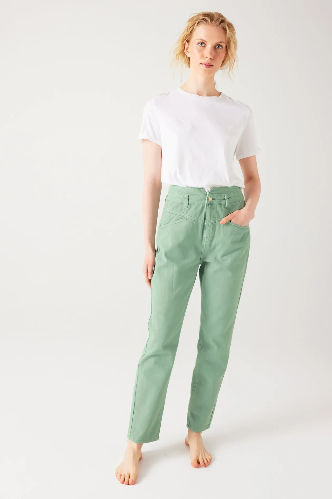 Promod Jean de couleur MARCEL - Turquoise Discount