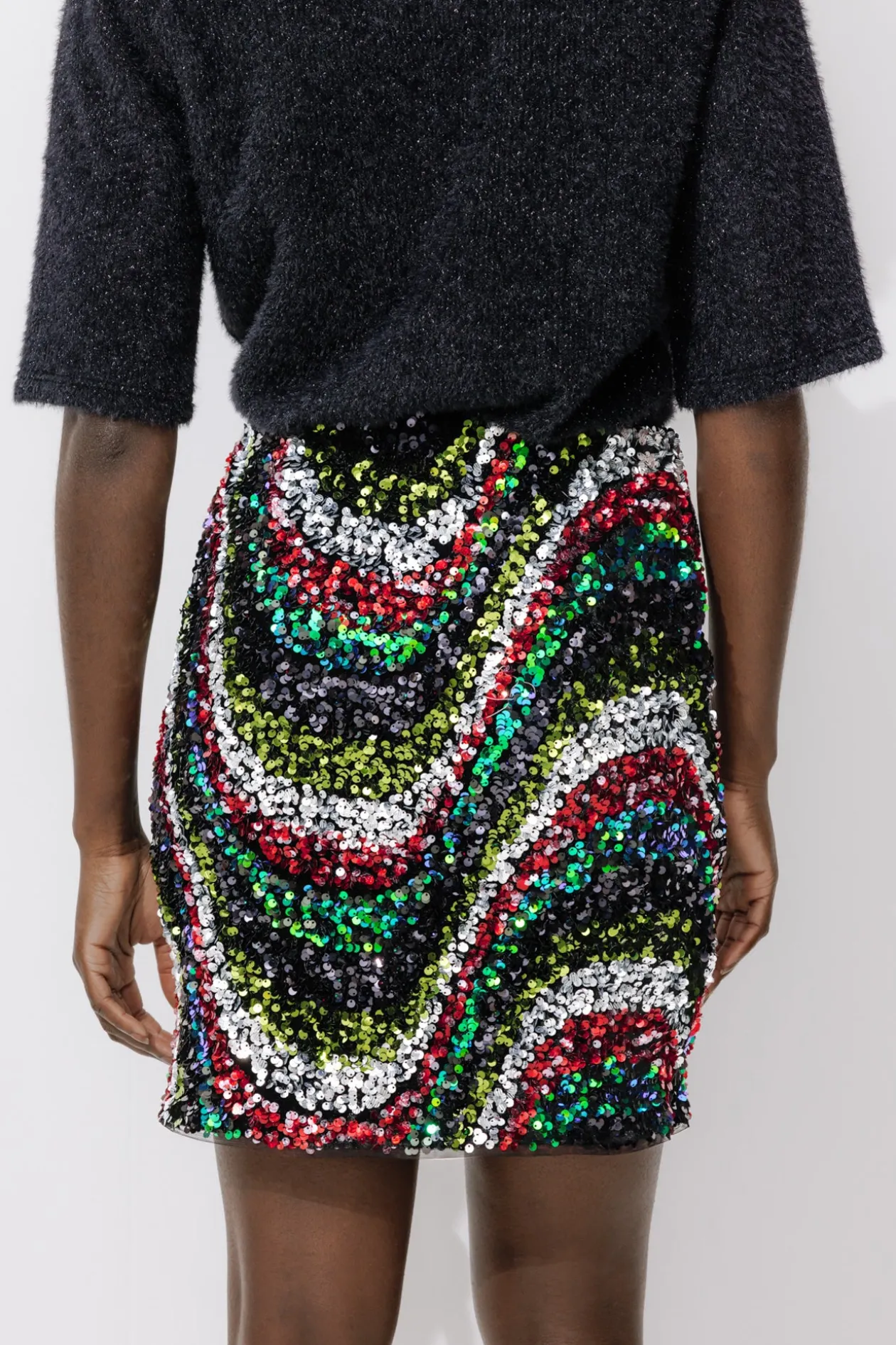 Promod Jupe courte à paillettes Femme - Imprimé multicolore Imprimémulticolore Shop