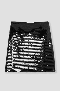 Promod Jupe courte en sequins Femme - Noir Sale