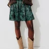 Promod Jupe courte satinée Femme - Imprimé vert Imprimévert New