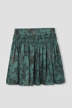 Promod Jupe courte satinée Femme - Imprimé vert Imprimévert New