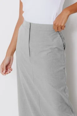 Promod Jupe crayon fendue Femme - Gris Store