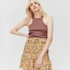Promod Jupe imprimée volantée Femme - Imprimé ocre Impriméocre New