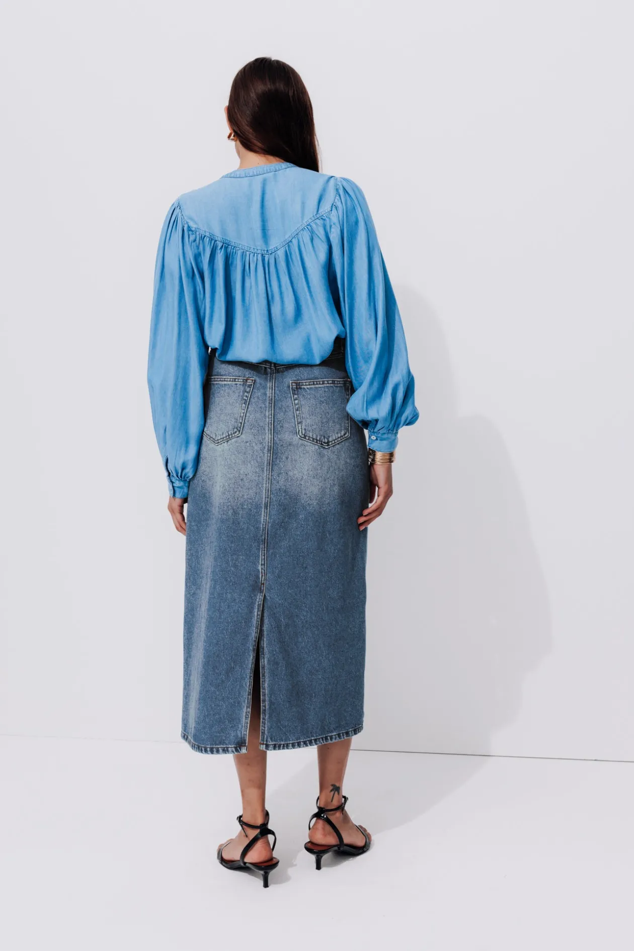 Promod Jupe longue en jean Femme - Jean moyen Jeanmoyen Best Sale
