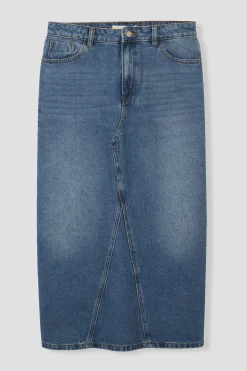 Promod Jupe longue en jean Femme - Jean moyen Jeanmoyen Best Sale