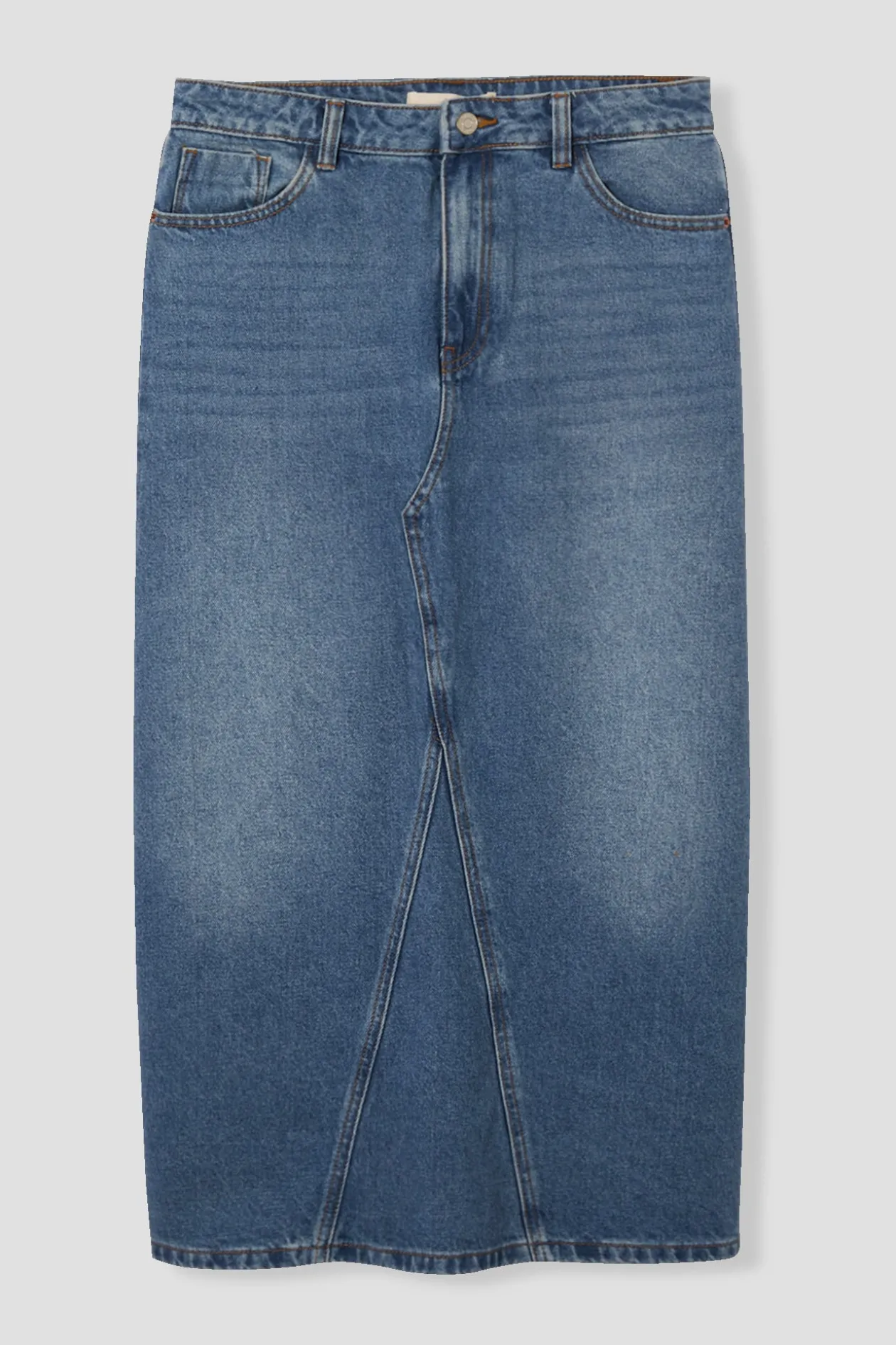Promod Jupe longue en jean Femme - Jean moyen Jeanmoyen Best Sale