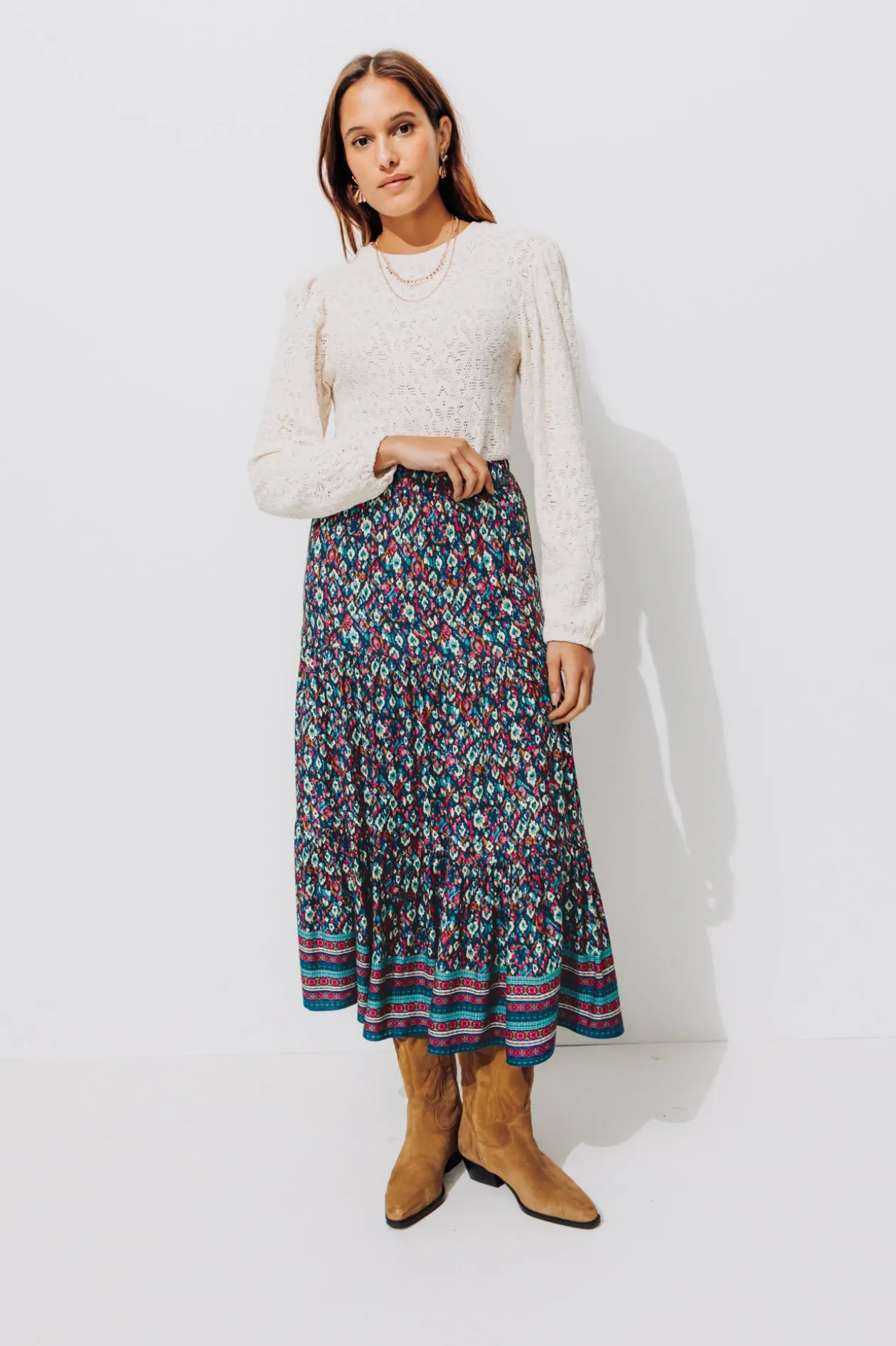 Promod Jupe longue imprimée Femme - Imprimé multicolore Imprimémulticolore Best Sale