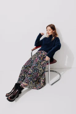 Promod Jupe longue plissée Femme - Imprimé multicolore Imprimémulticolore Cheap