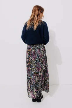Promod Jupe longue plissée Femme - Imprimé multicolore Imprimémulticolore Cheap