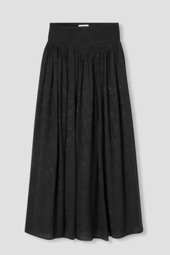 Promod Jupe longue smockée Femme - Noir Hot