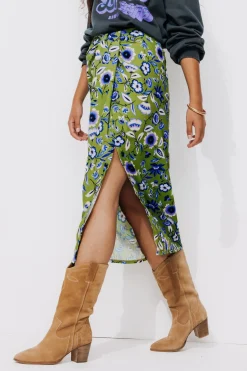 Promod Jupe midi drapée Femme - Imprimé multicolore Imprimémulticolore Best Sale