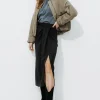 Promod Jupe midi drapée Femme - Noir Clearance