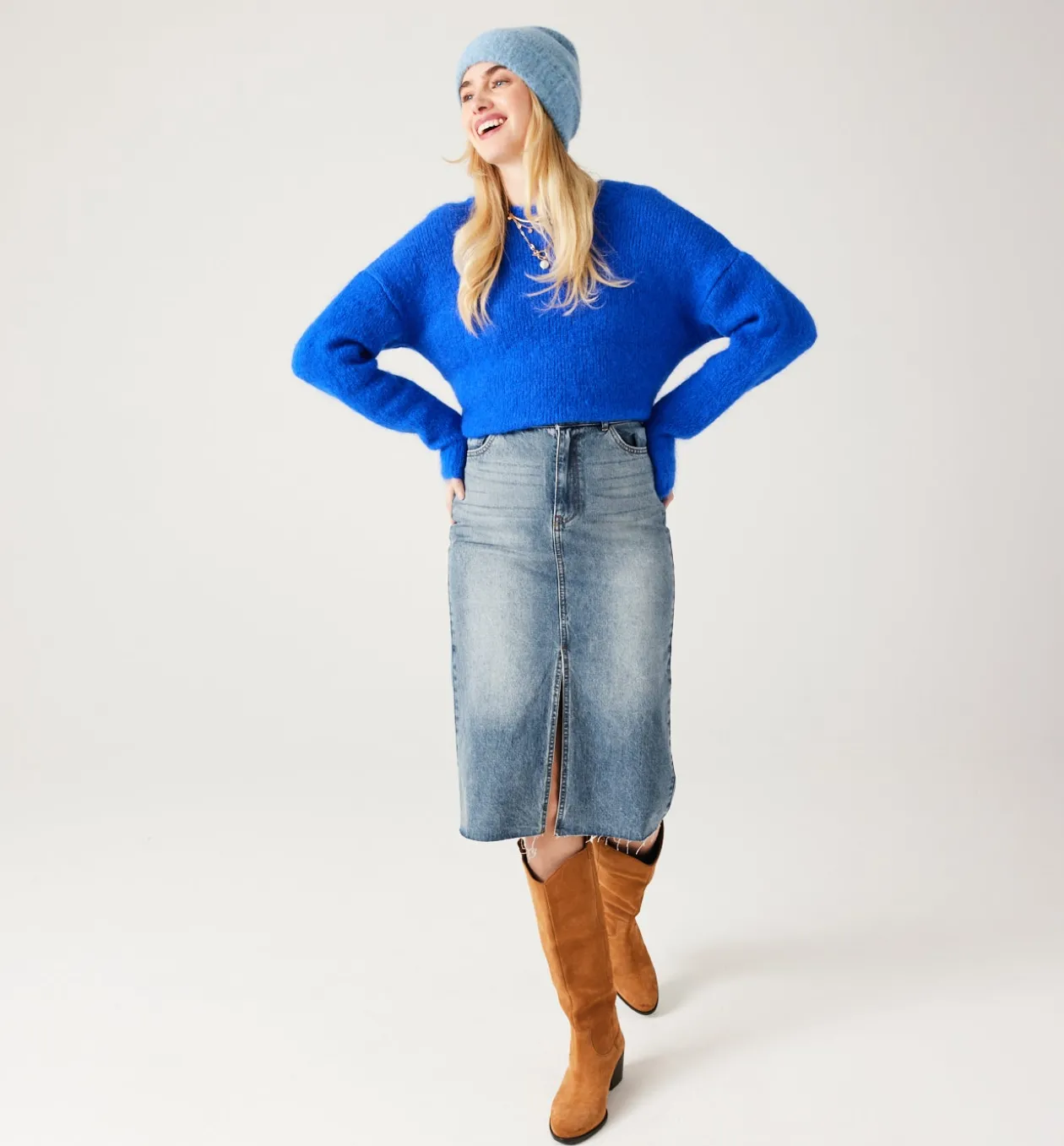 Promod Jupe midi en jean Femme - Jean moyen Jeanmoyen Best