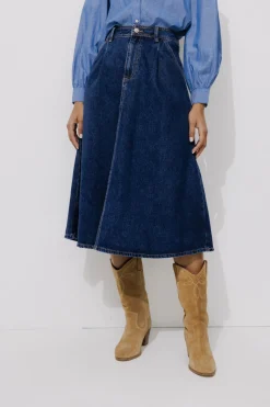 Promod Jupe midi en jean Femme - Jean brut Jeanbrut Fashion