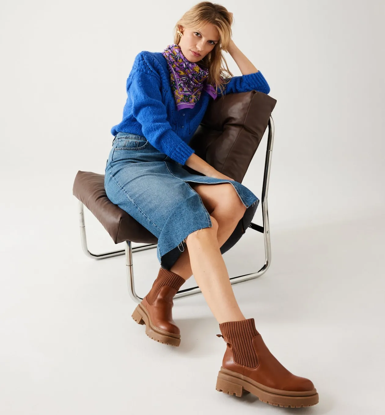 Promod Jupe midi en jean Femme - Jean moyen Jeanmoyen Shop