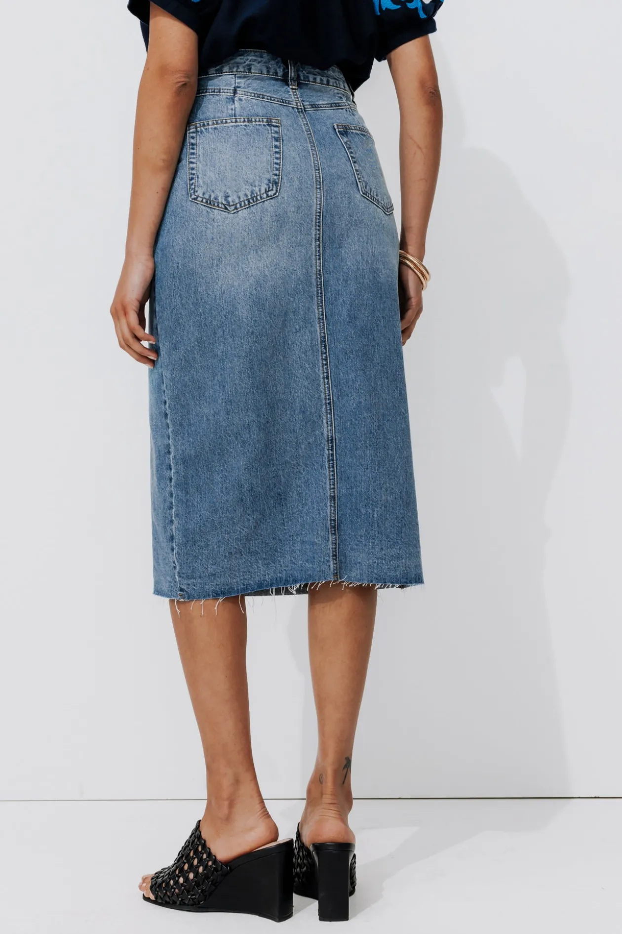Promod Jupe midi en jean Femme - Jean moyen Jeanmoyen Best