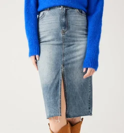 Promod Jupe midi en jean Femme - Jean moyen Jeanmoyen Fashion