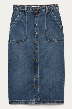 Promod Jupe midi en jean Femme - Jean brut Jeanbrut Clearance
