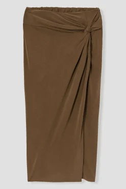 Promod Jupe midi en jersey Femme - Caramel Best Sale