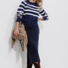 Promod Jupe midi en maille compacte - Marine Store