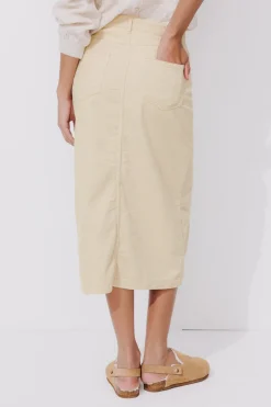 Promod Jupe midi en velours Femme - Beige Cheap