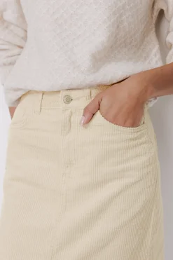 Promod Jupe midi en velours Femme - Beige Cheap