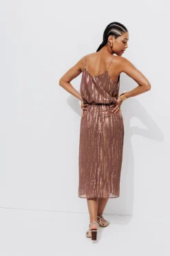 Promod Jupe midi irisée Femme - Vieux rose Vieuxrose Best Sale