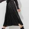 Promod Jupe midi plissée effet lamé - Noir Clearance