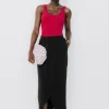 Promod Jupe midi unie Femme - Noir Shop