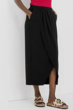 Promod Jupe midi unie Femme - Noir Shop