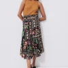 Promod Jupe mi-longue imprimée Femme - Imprimé noir Impriménoir Hot