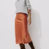 Promod Jupe évasée en satin Femme - Cuivre Cheap