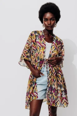 Promod Kimono imprimé Femme - Imprimé multicolore Imprimémulticolore Best Sale