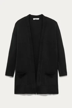 Promod Long gilet en maille fine - Noir Online