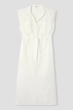 Promod Longue robe broderie anglaise - Ecru Sale
