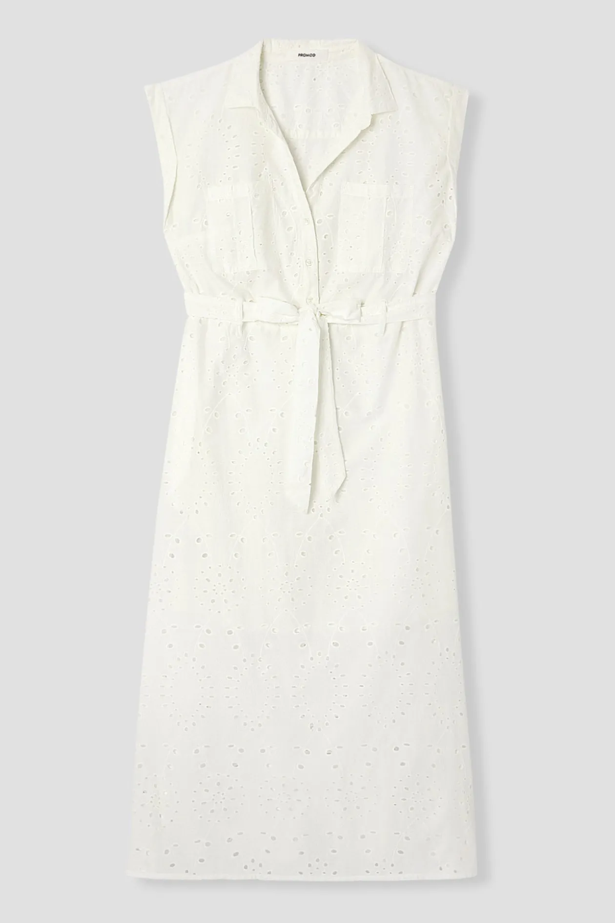 Promod Longue robe broderie anglaise - Ecru Sale