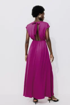 Promod Longue robe soyeuse Femme - Violet Sale