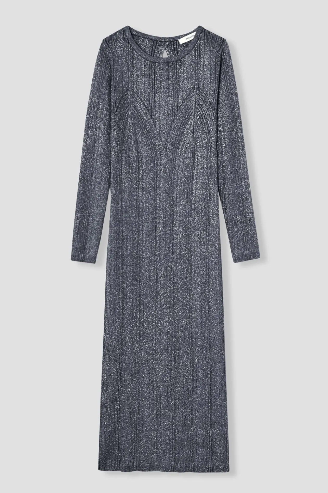 Promod Longue robe-pull pailletée - Argent Fashion