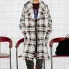 Promod Manteau en laine à carreaux - Carreaux écrus Carreauxécrus New