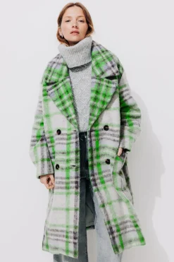 Promod Manteau en laine mélangée - Carreaux multicolores Carreauxmulticolores Hot