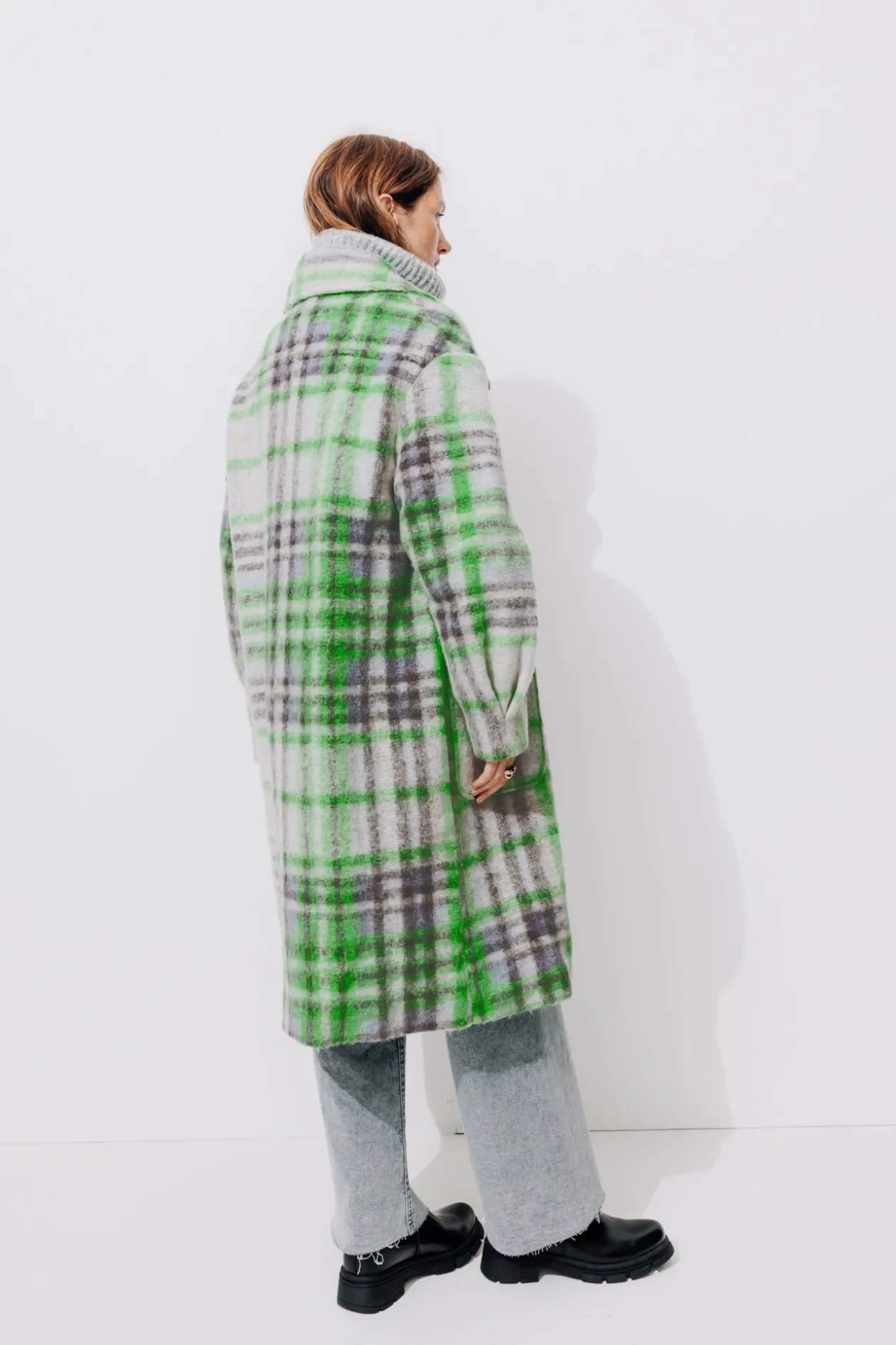 Promod Manteau en laine mélangée - Carreaux multicolores Carreauxmulticolores Hot